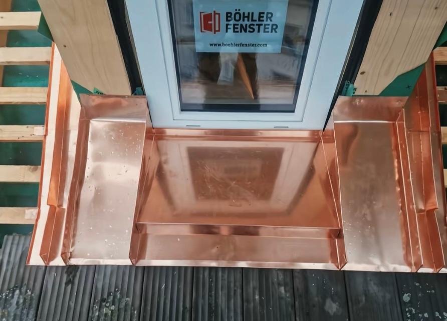Bavette cuivre appui fenetre lucarne